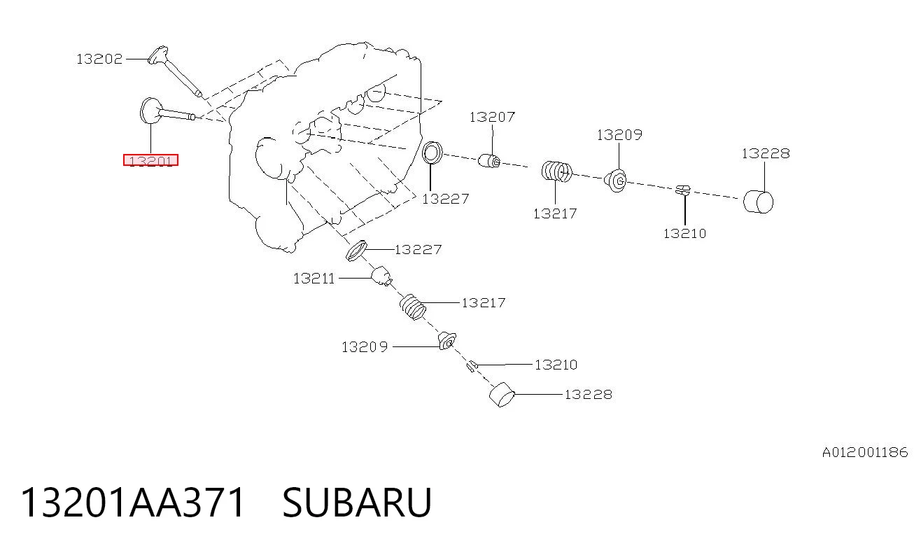 13201AA371 Subaru Клапан впускний