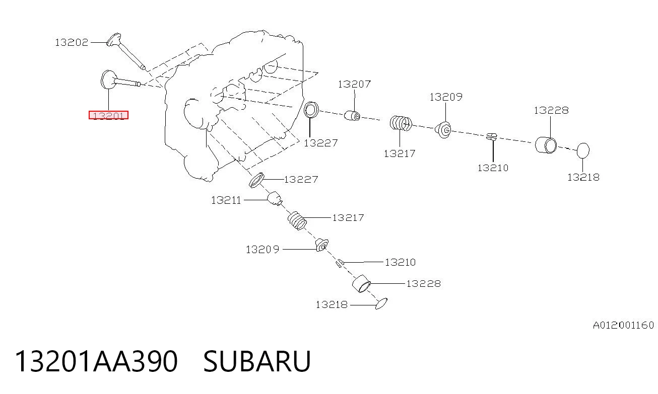13201AA390 Subaru Клапан впускний