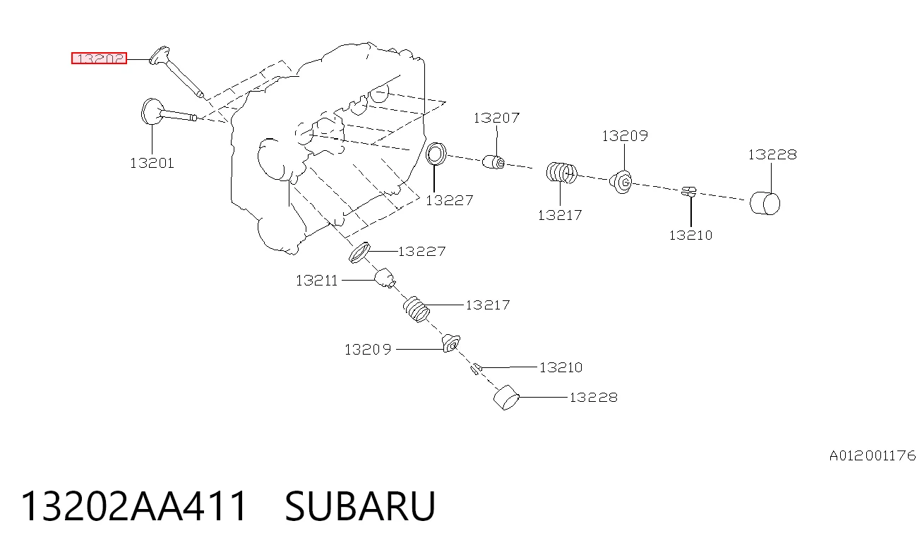 13202AA411 Subaru Випускний клапан двигуна