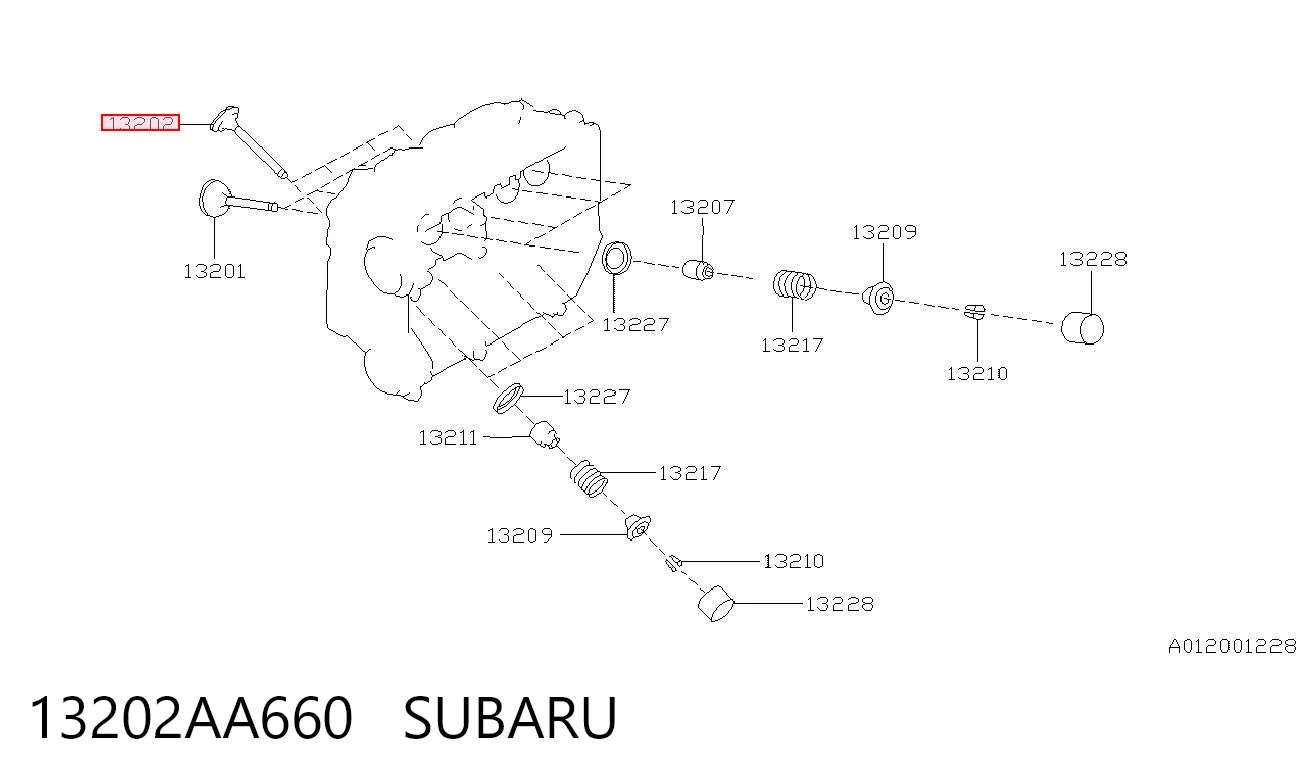 13202AA660 Subaru Випускний клапан двигуна