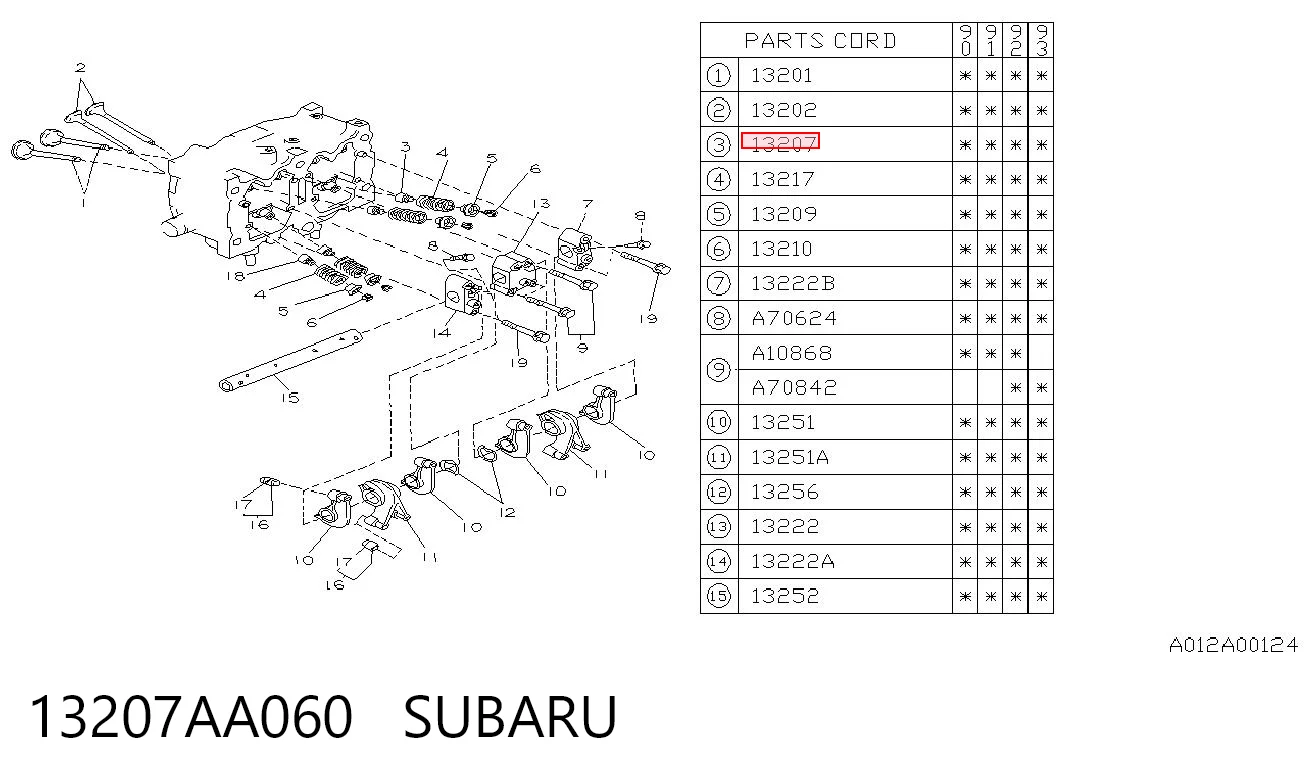 13207AA060 Subaru Сальник клапана (маслоз'йомного), впускного, комплект