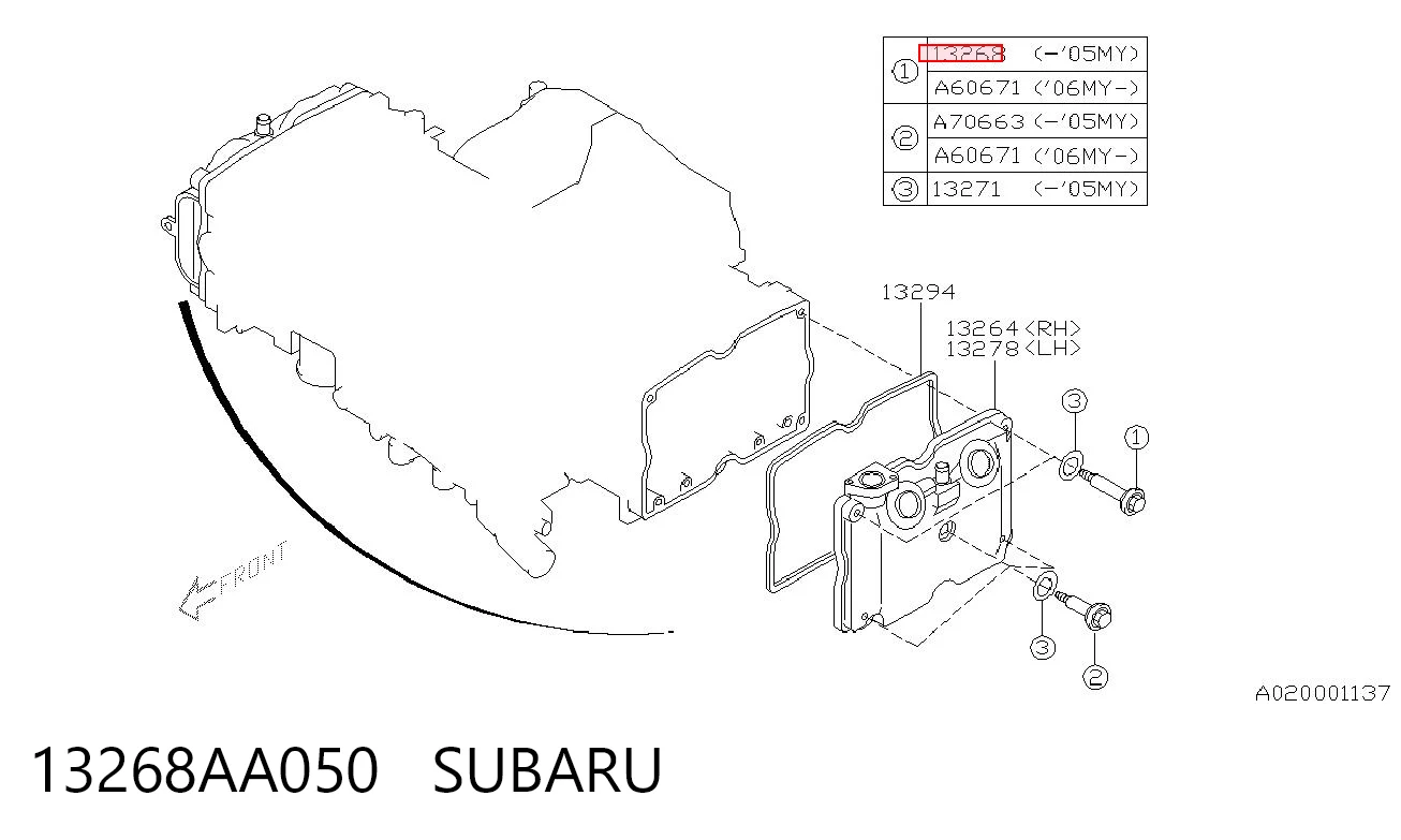 13268AA050 Subaru 