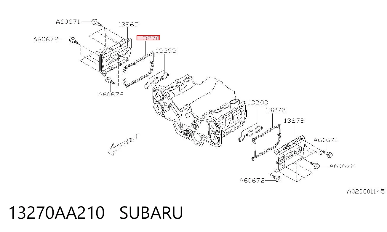 13270AA210 Subaru Прокладка клапанної кришки, права