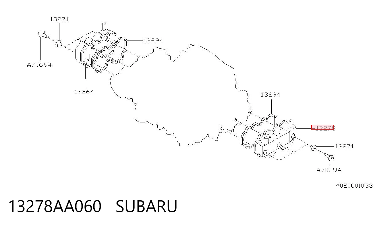 13278AA060 Subaru Кришка клапанна, ліва