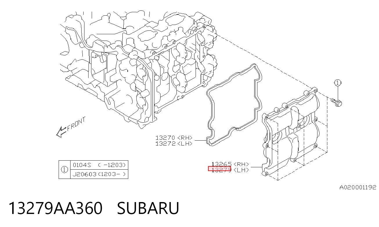 13279AA360 Subaru 