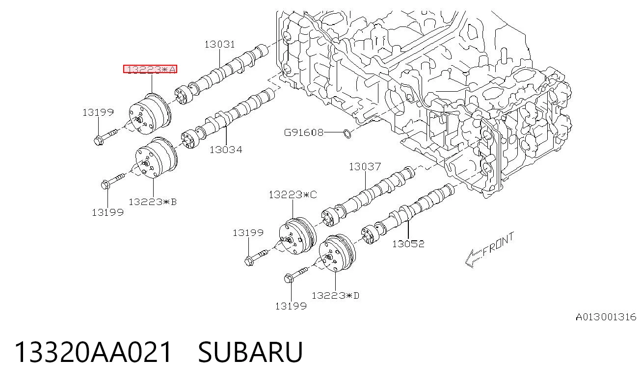 13320AA021 Subaru Зірка-шестерня розподільного валу двигуна, впускного правого