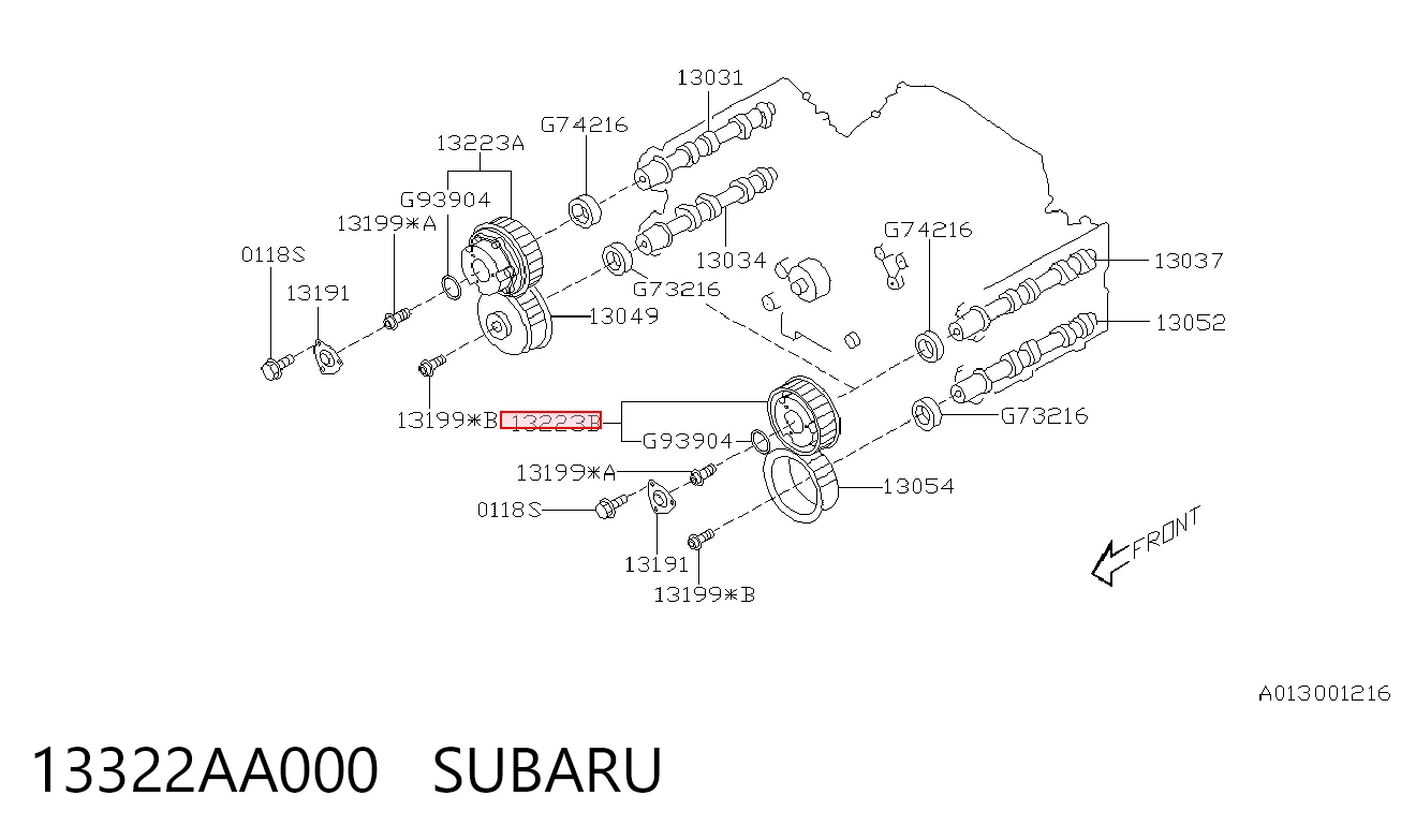 13322AA001 NIPPON MOTORS Зірка-шестерня розподільного валу двигуна, впускного лівого