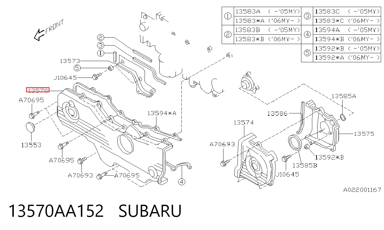 13570AA152 Subaru 