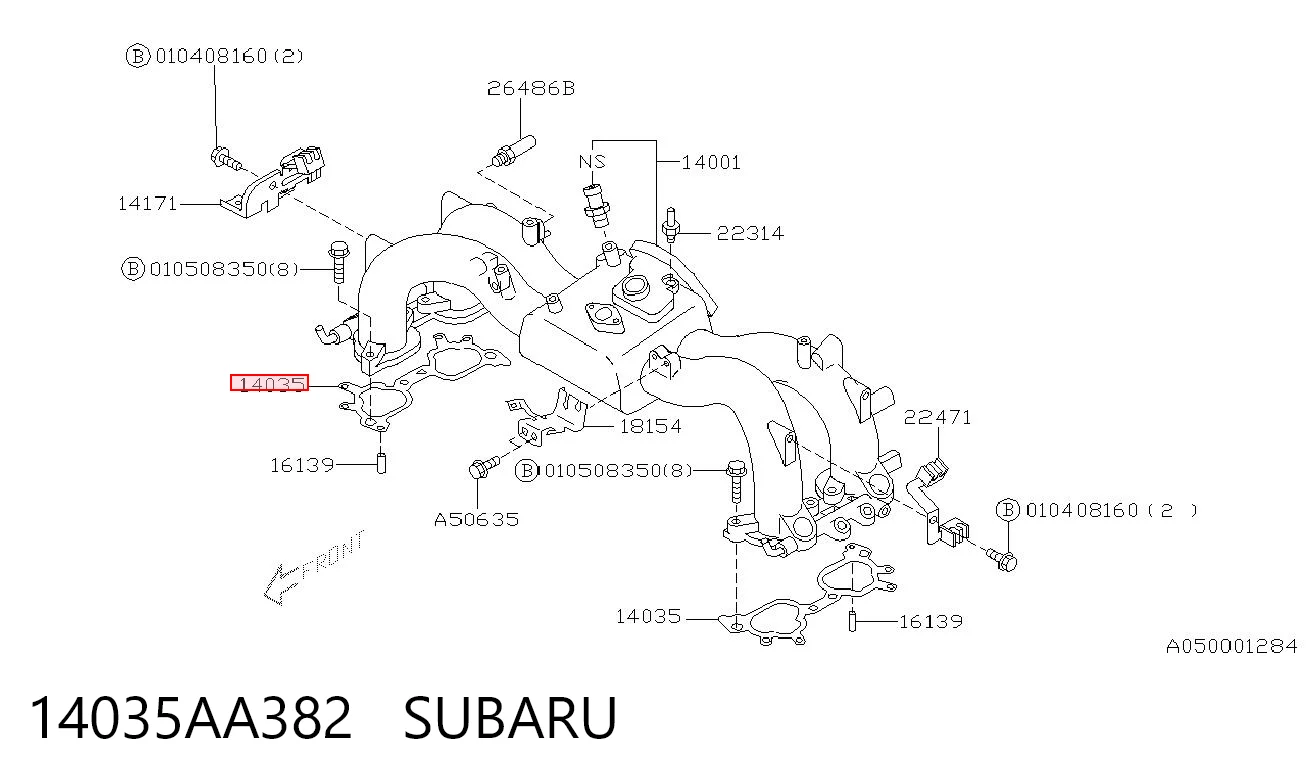 14035AA382 Subaru Прокладка впускного колектора