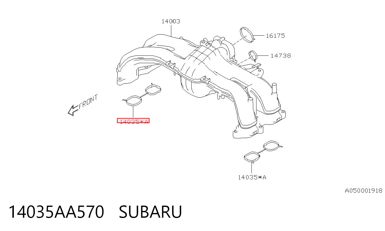 14035AA570 Subaru Прокладка впускного колектора