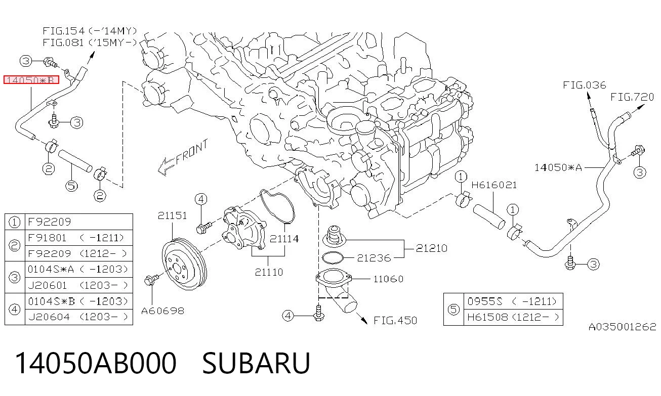 14050AB000 Subaru 