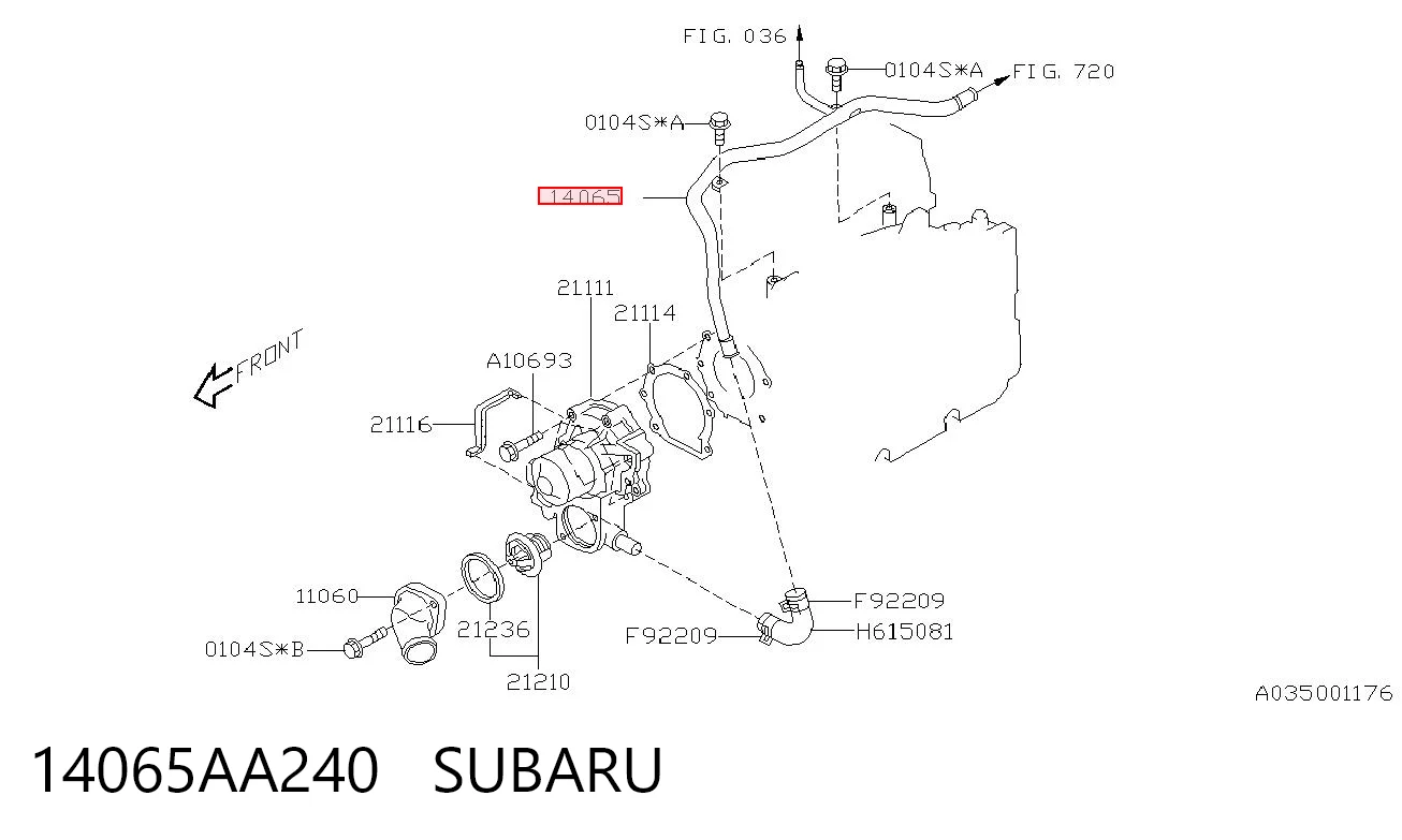 14065AA240 Subaru 