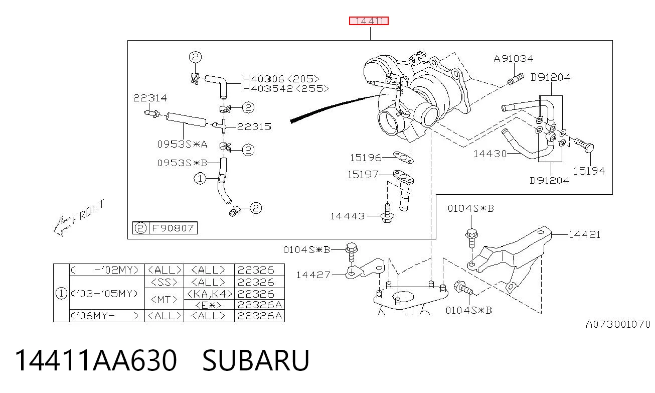 14411AA630 Subaru Турбонаддув