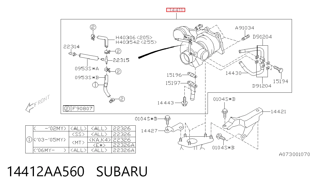 14412AA560 Subaru Турбонаддув