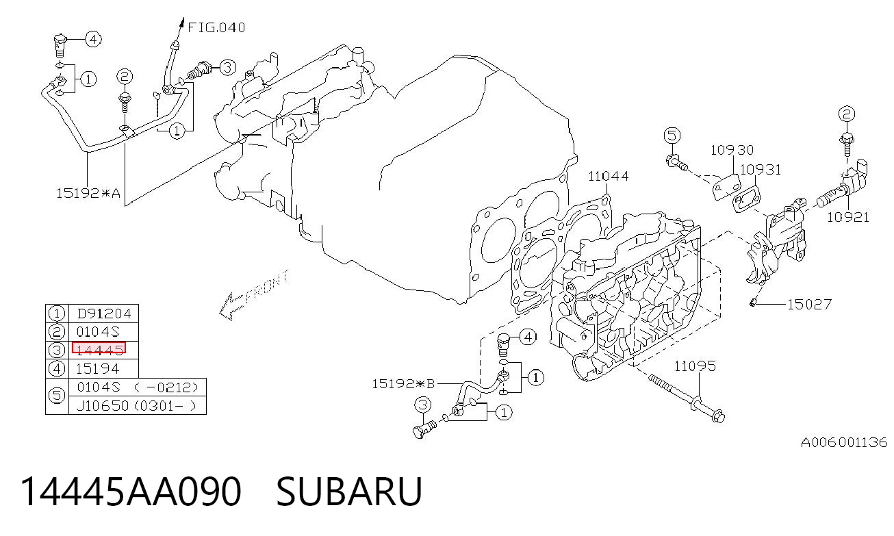 14445AA090 Subaru 