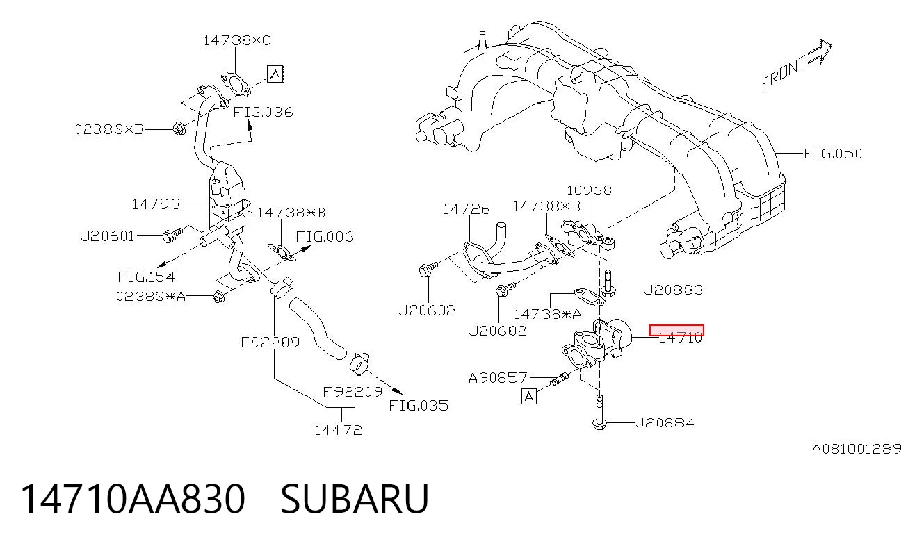 14710AA830 Subaru Клапан рециркуляції відпрацьованих газів EGR