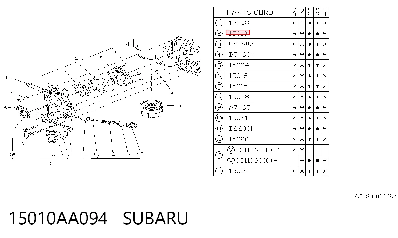 Маслонасос Subaru Legacy II