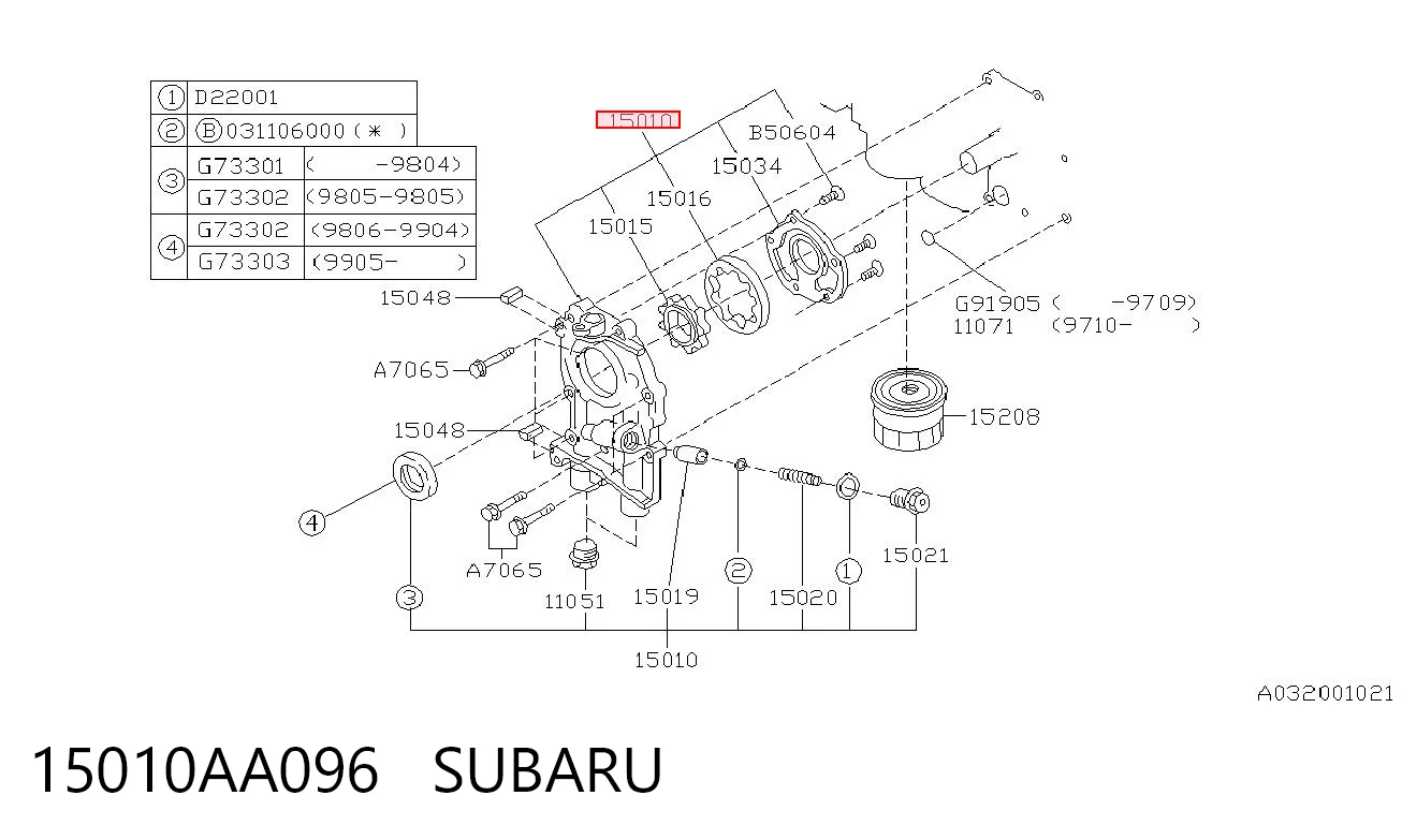  Масляний насос Subaru Legacy 2