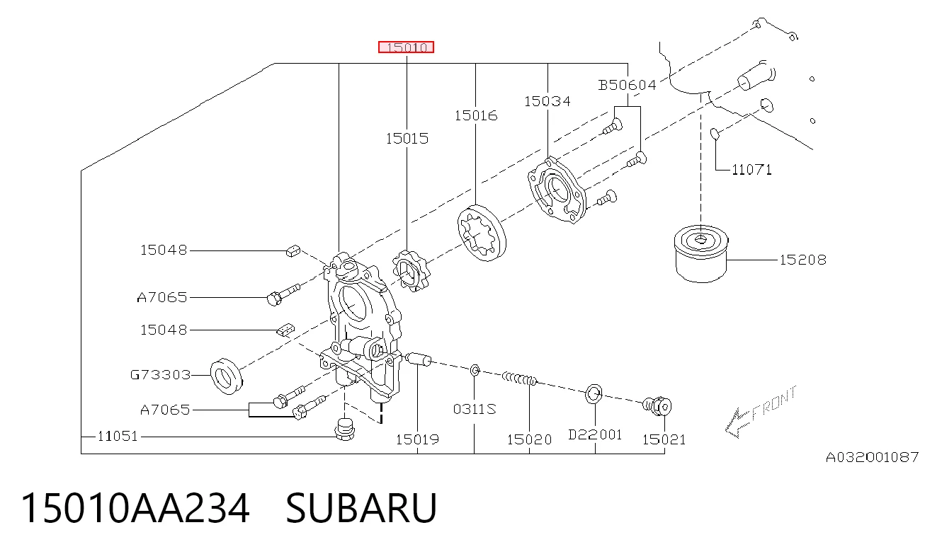 15010AA234 Subaru Масляний насос двигуна