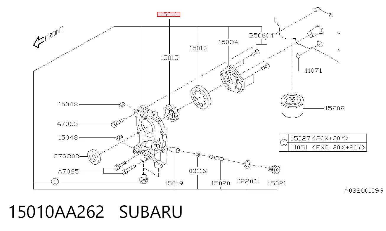 15010AA262 Subaru Масляний насос двигуна