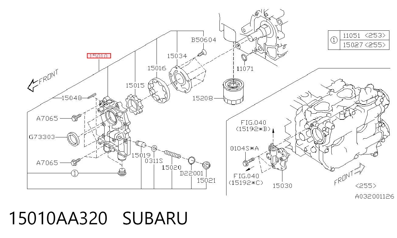 15010AA320 Subaru Масляний насос двигуна