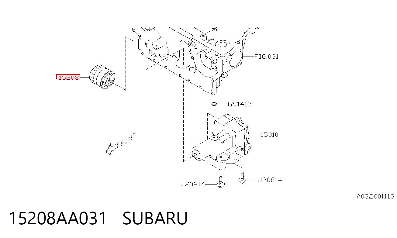 15208AA031 Subaru Фільтр масла
