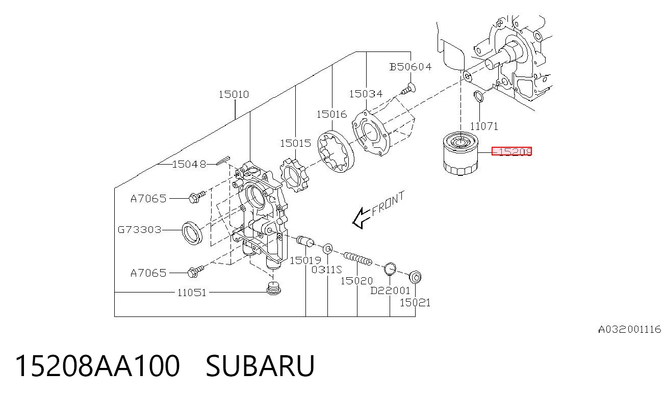 15208AA100 Subaru Фільтр масла
