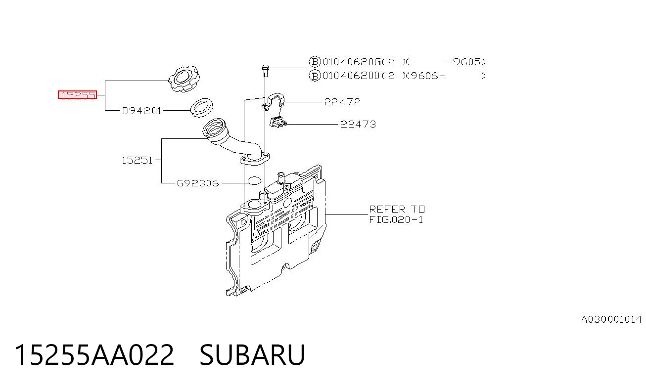 15255AA022 Subaru Кришка маслозаливной горловини