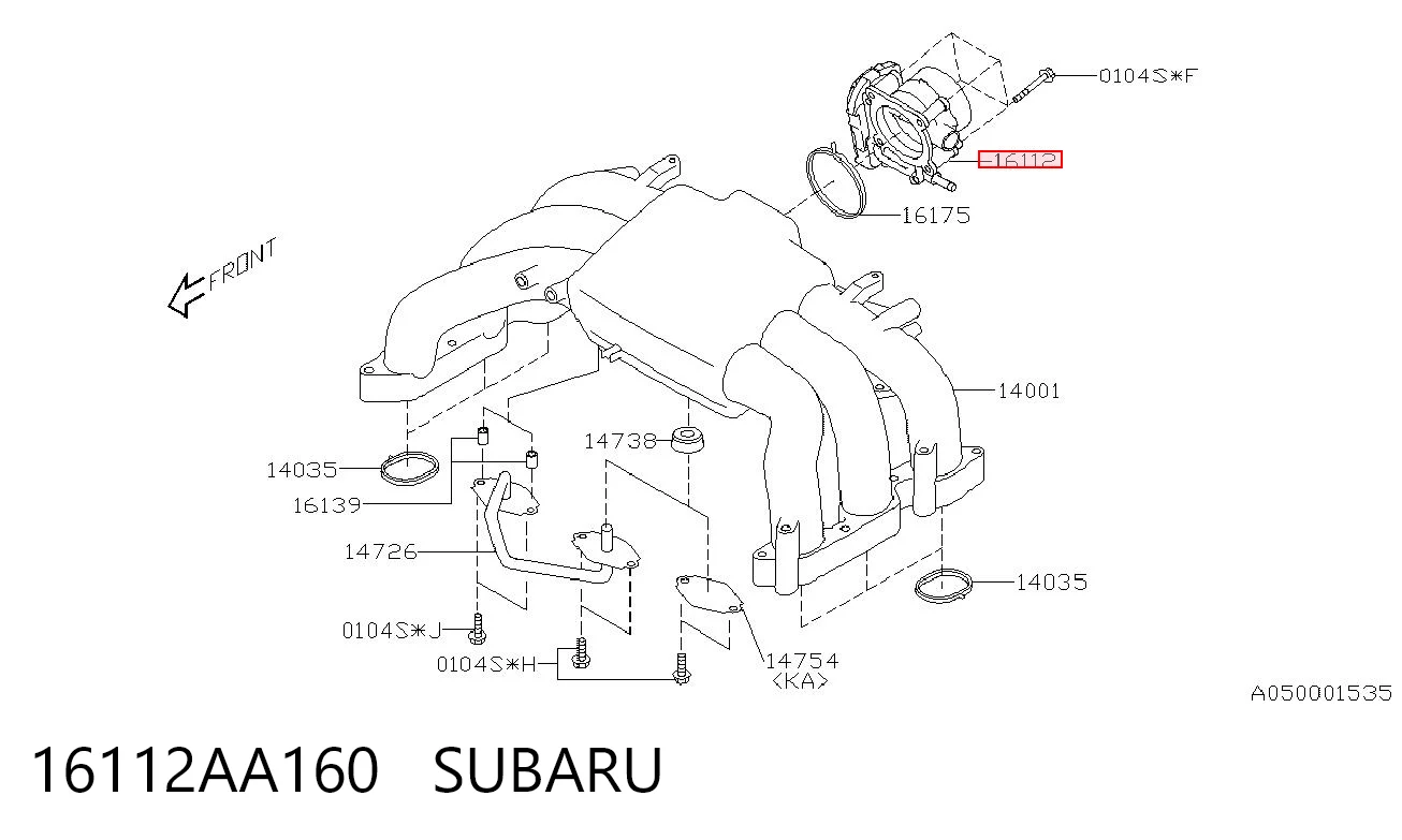 16112AA160 Subaru Дросільна заслінка в зборі