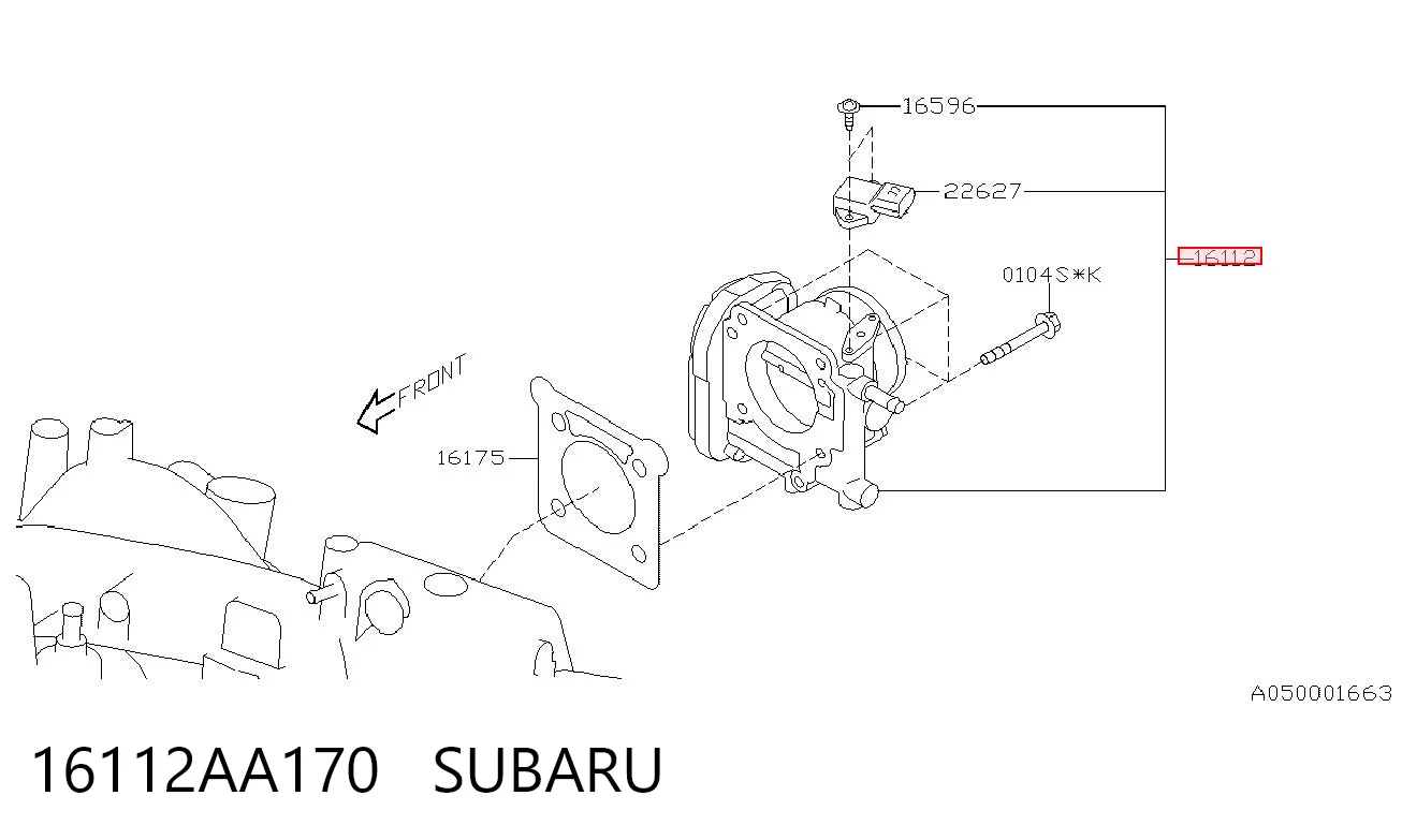 16112AA170 Subaru Дросільна заслінка в зборі
