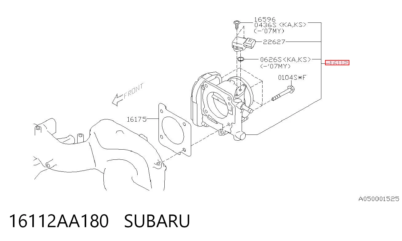 16112AA180 Subaru Дросільна заслінка в зборі