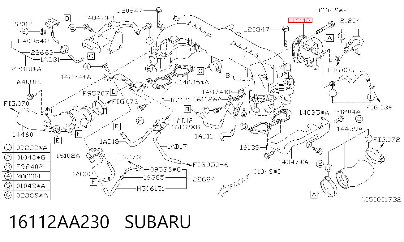 Дросільна заслінка в зборі на Subaru Impreza III GH