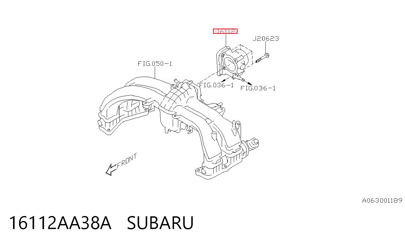 16112AA38A Subaru Дросільна заслінка в зборі