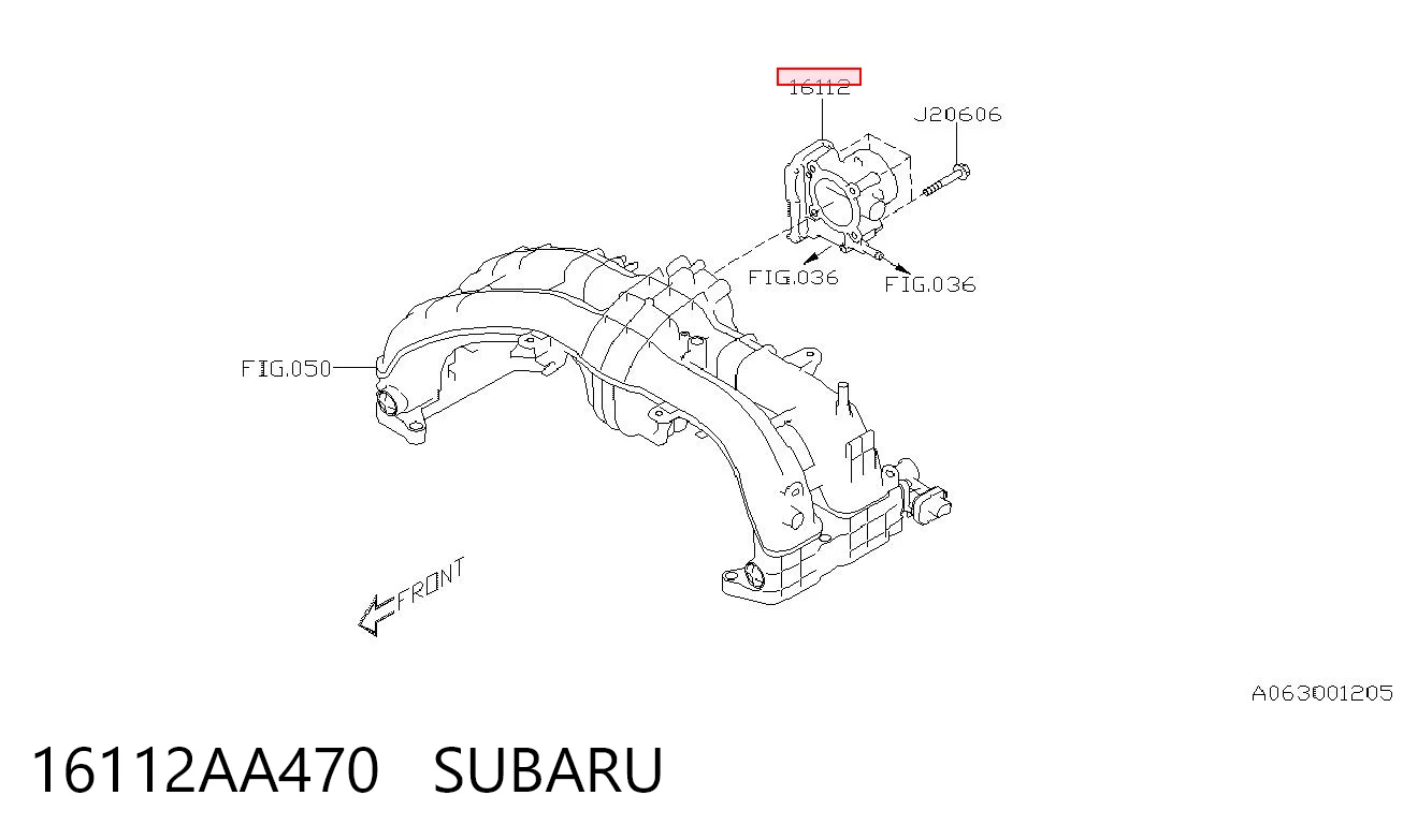 16112AA470 Subaru Дросільна заслінка в зборі
