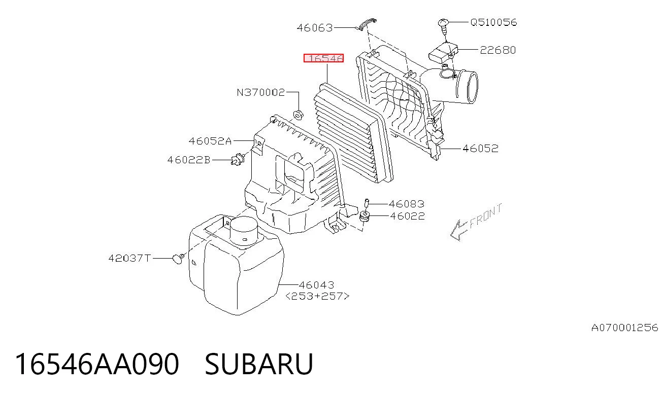 16546AA090 Subaru Повітряний фільтр двигуна