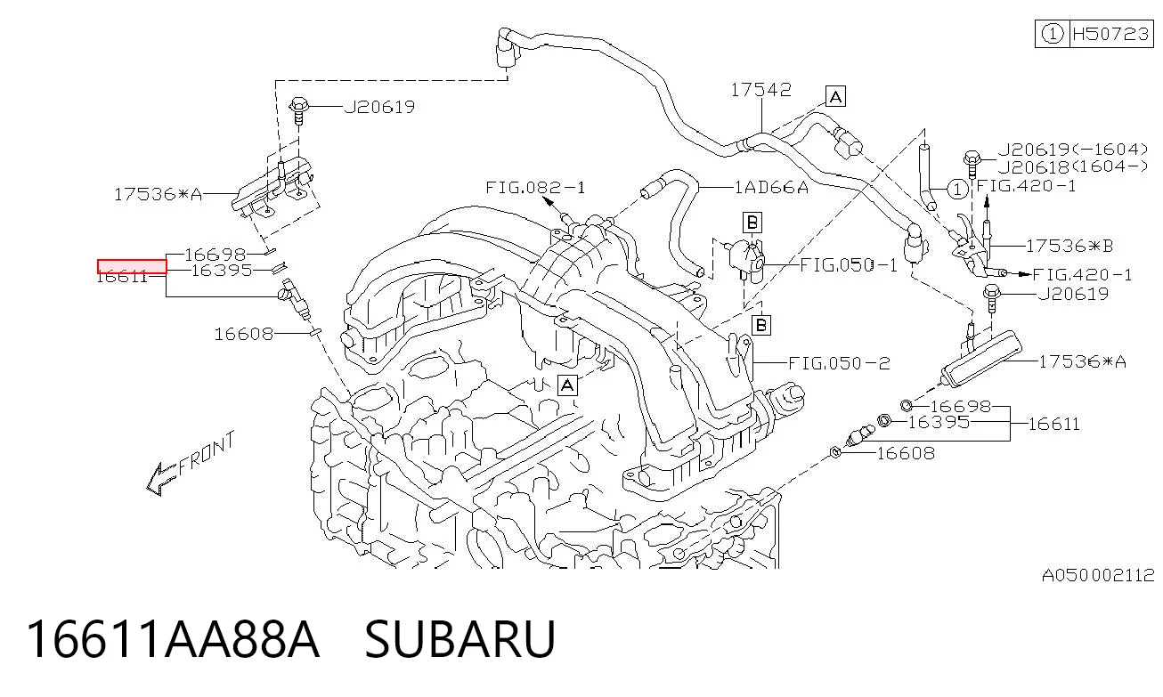 16611AA88A Subaru Форсунка вприску палива