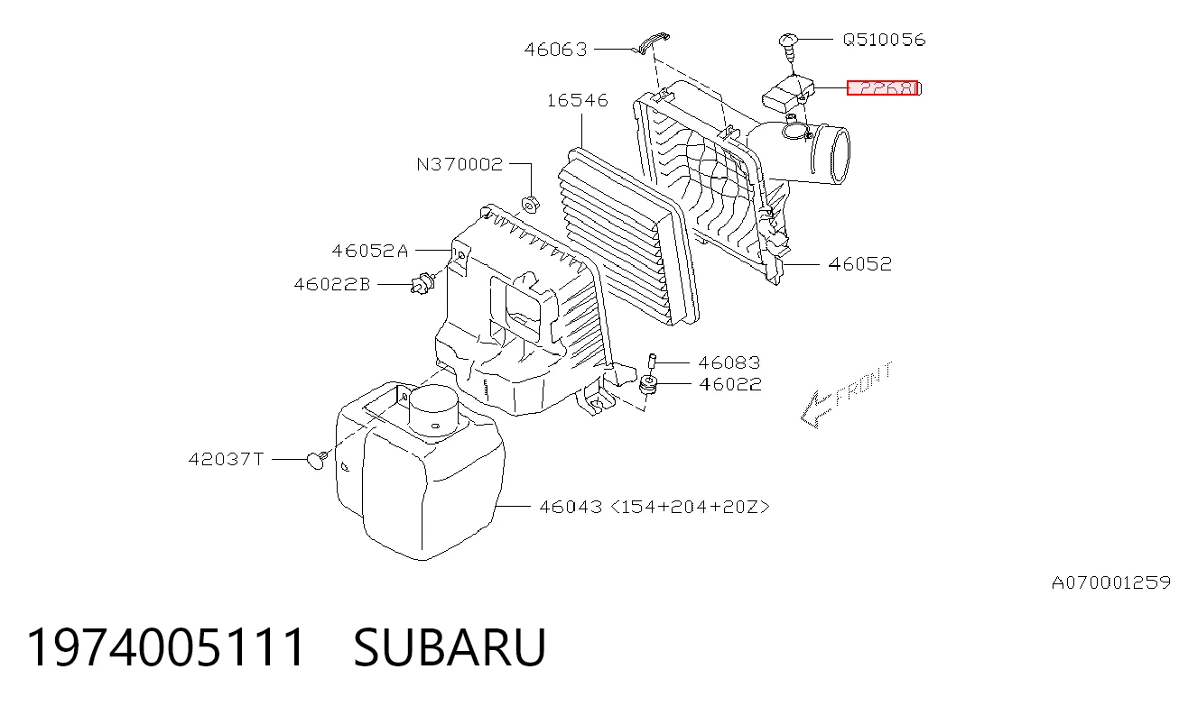 1974005111 Subaru Датчик витрати повітря