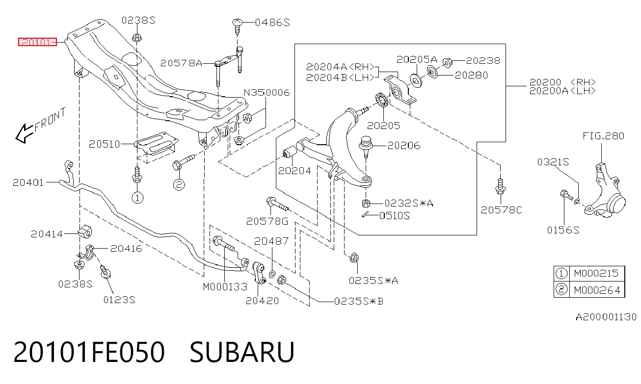 Підрамник передньої підвіски Subaru Forester II позашляховик (S11, SG) (2002 - 2007) ціна, від 12.71 USD