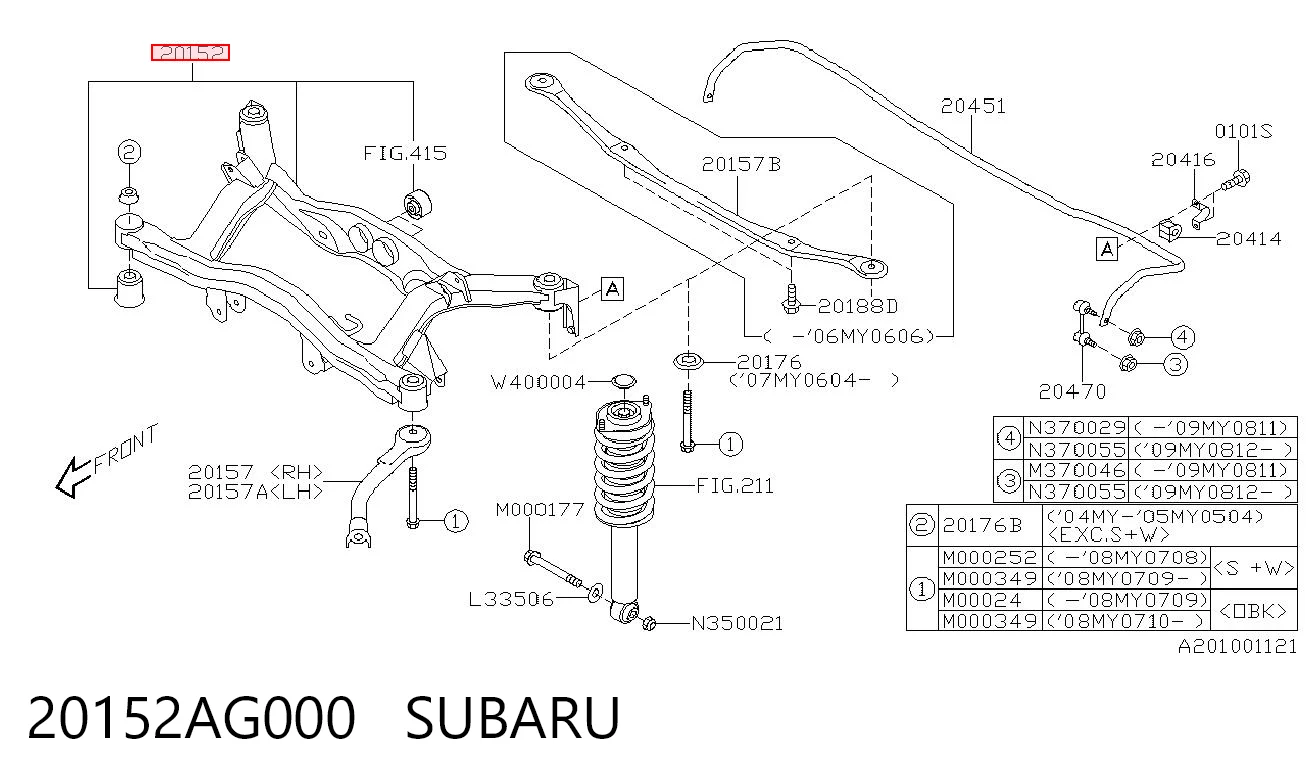 20152AG000 Subaru Підвіска задня