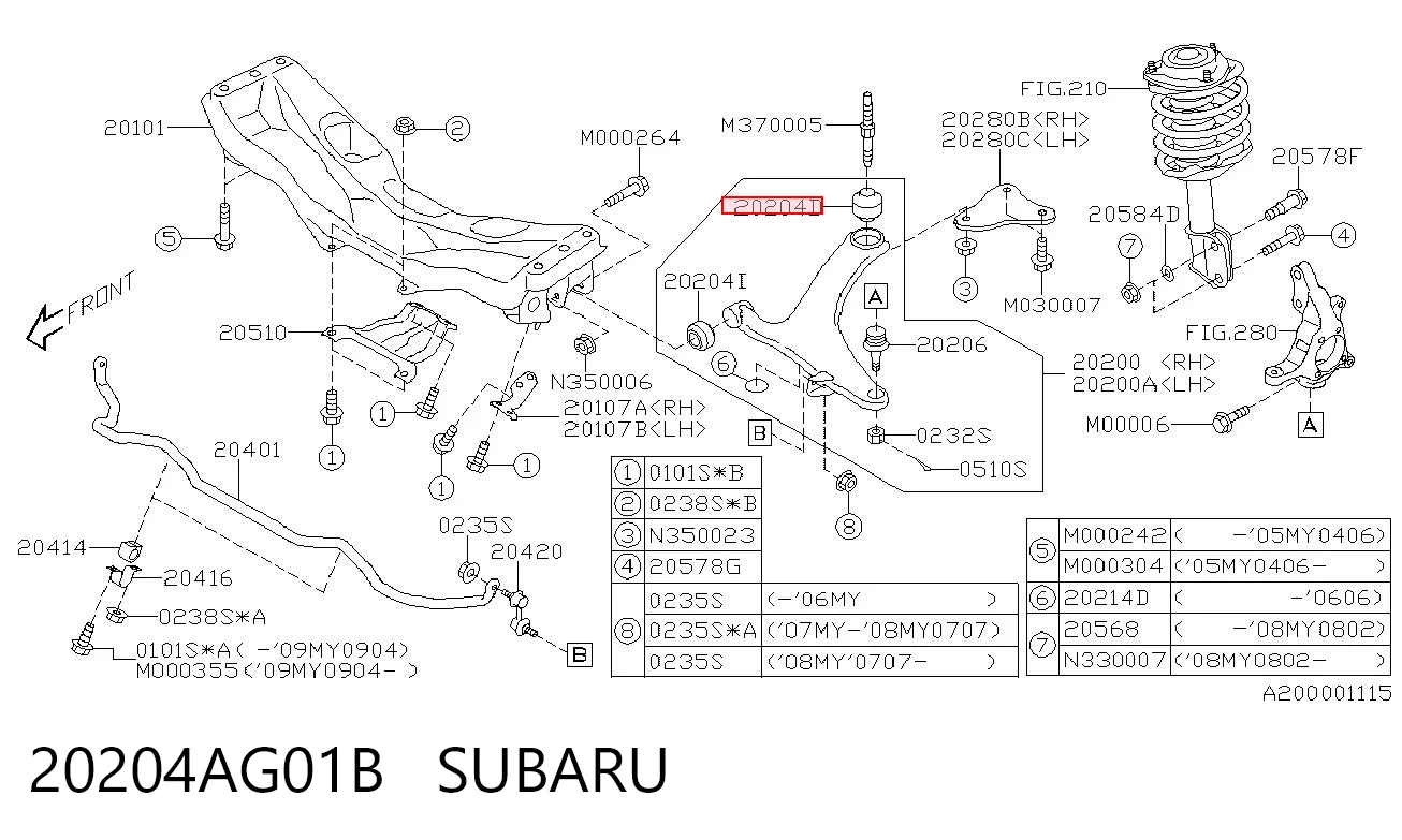 Сайлентблок нижнього важеля передньої підвіски Subaru Outback III універсал (B13, BP) (2003 - 2009) ціна, від 18.22 USD