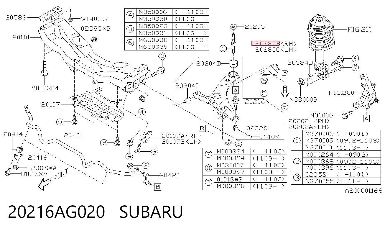 20216AG020 Subaru 