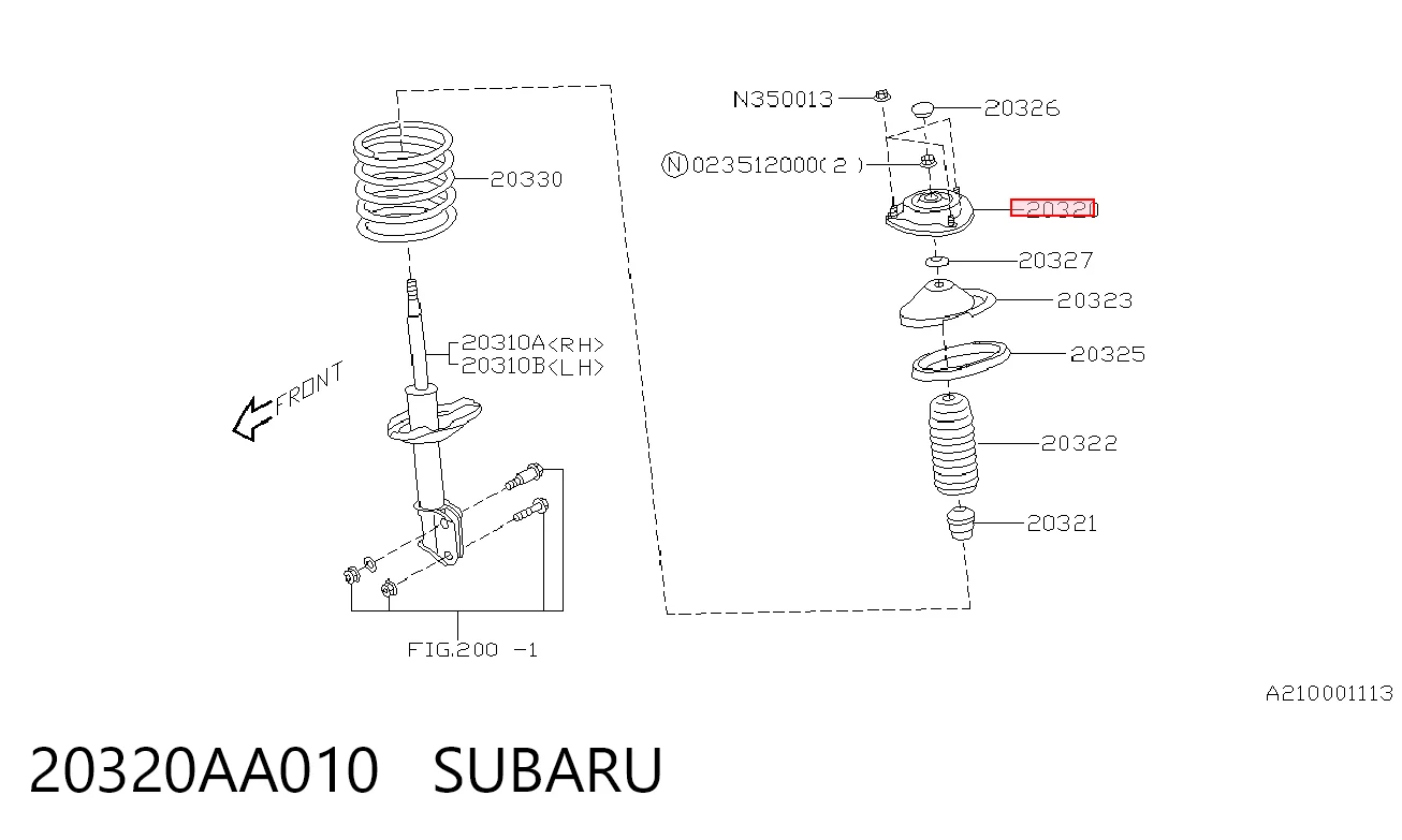 20320AA010 Subaru Кріплення переднього амортизатора
