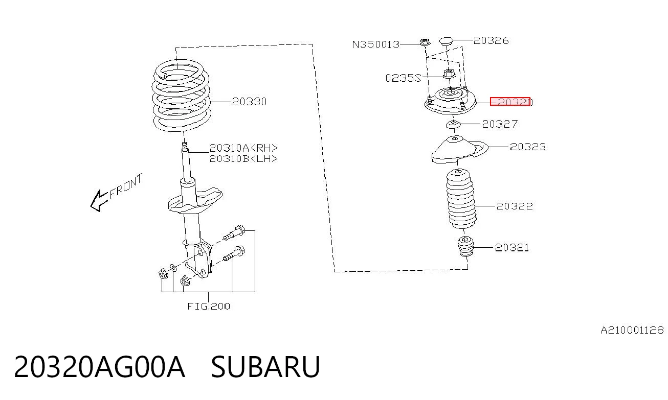 20320AG00A Subaru Кріплення переднього амортизатора