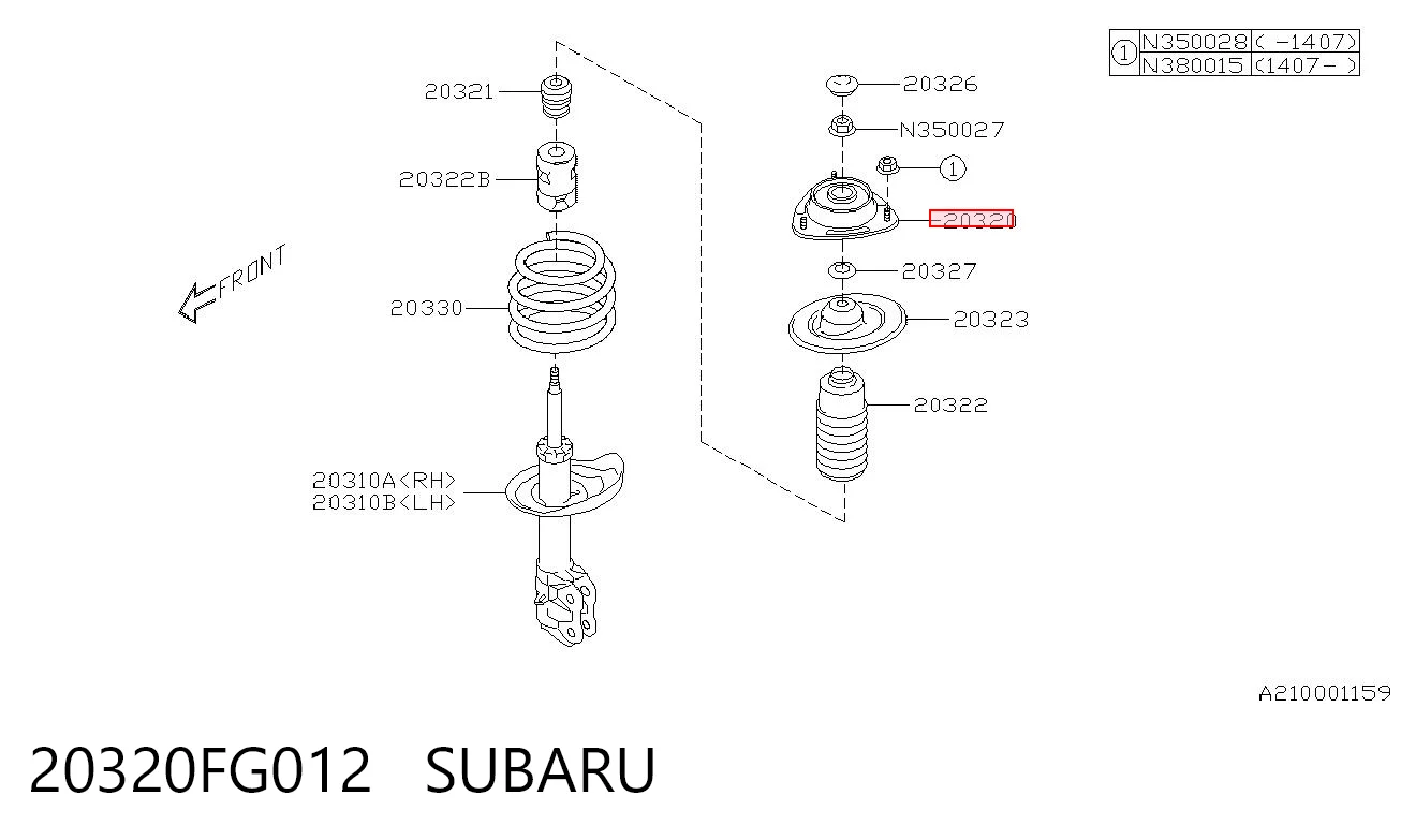20320FG012 Subaru Кріплення переднього амортизатора
