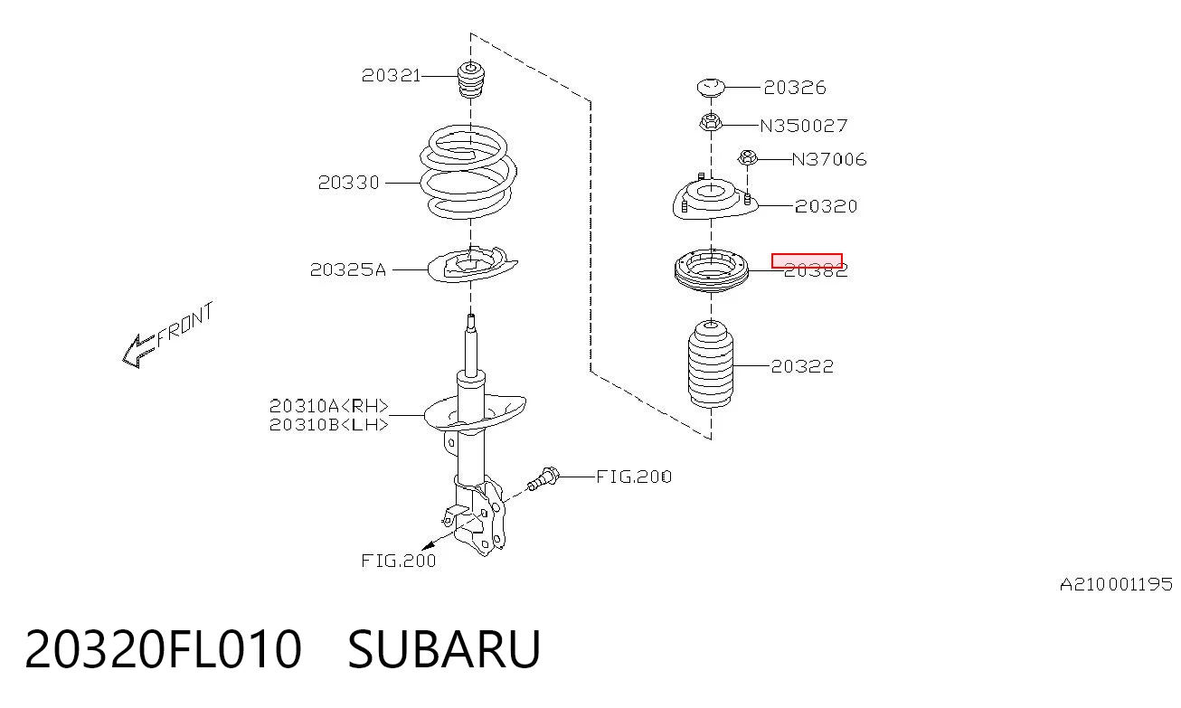 20320FL010 Subaru Підшипник опори амортизатора