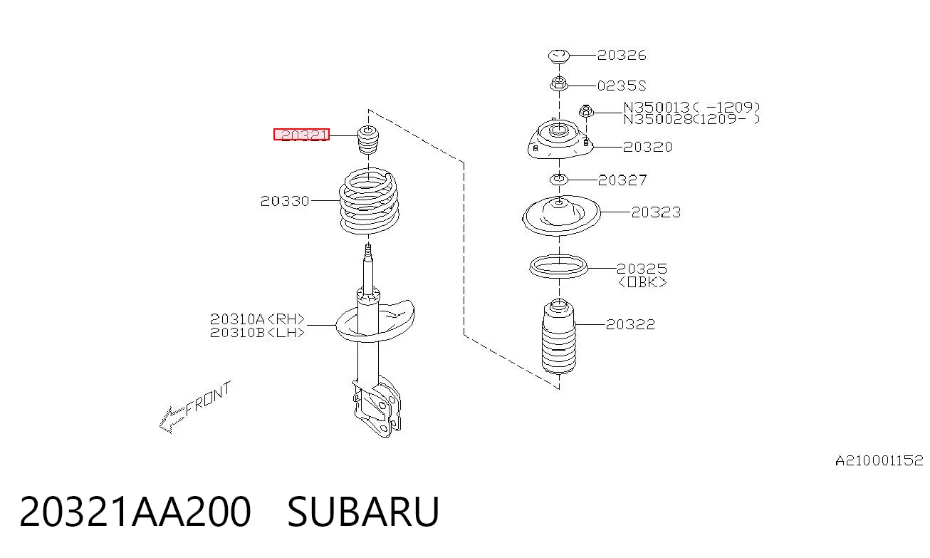 20321AA200 Subaru Буфер-відбійник амортизатора переднього