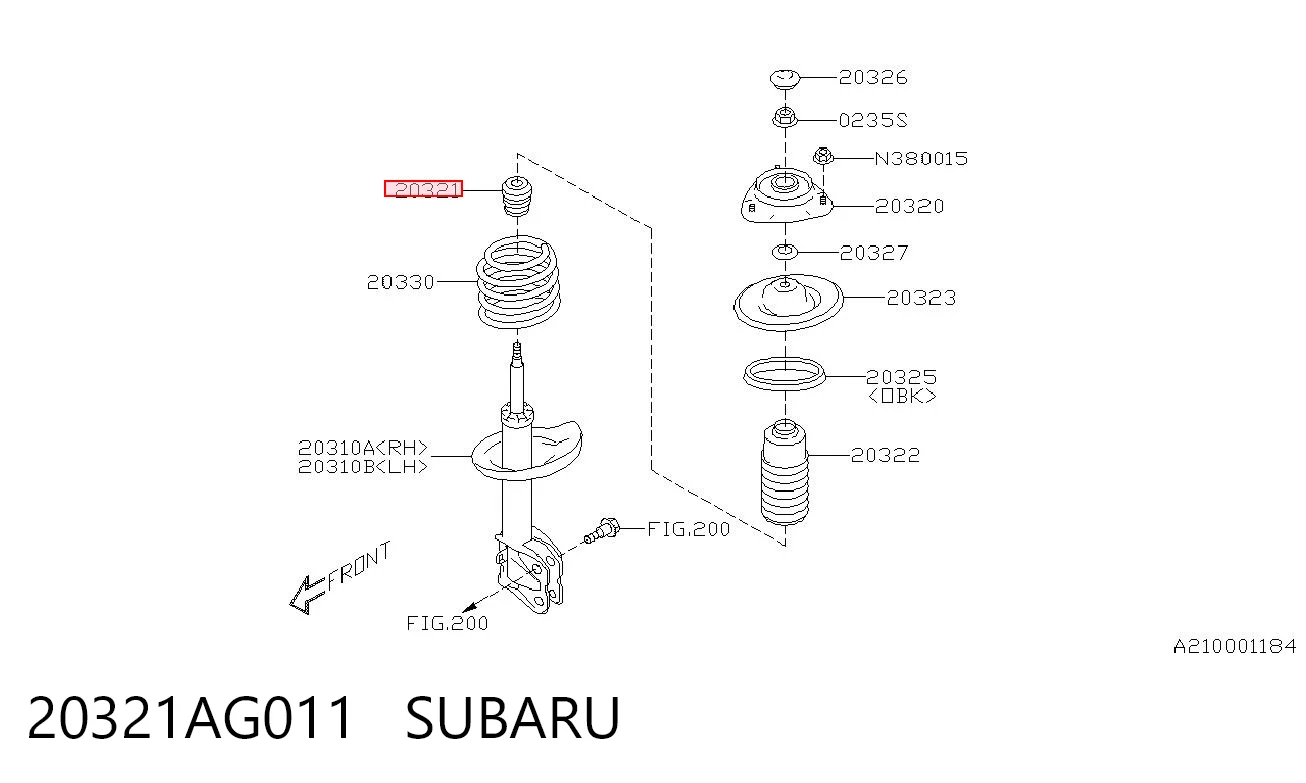 20321AG011 Subaru Буфер-відбійник амортизатора переднього