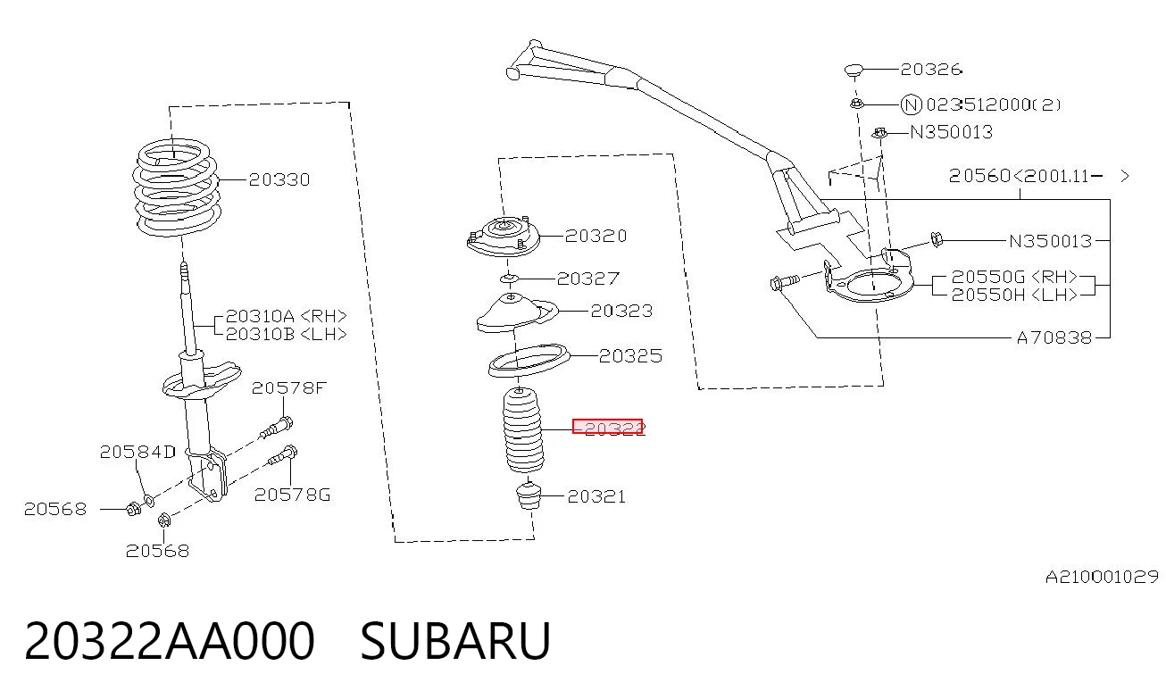 20322AA000 Subaru Пильник стійки передньої