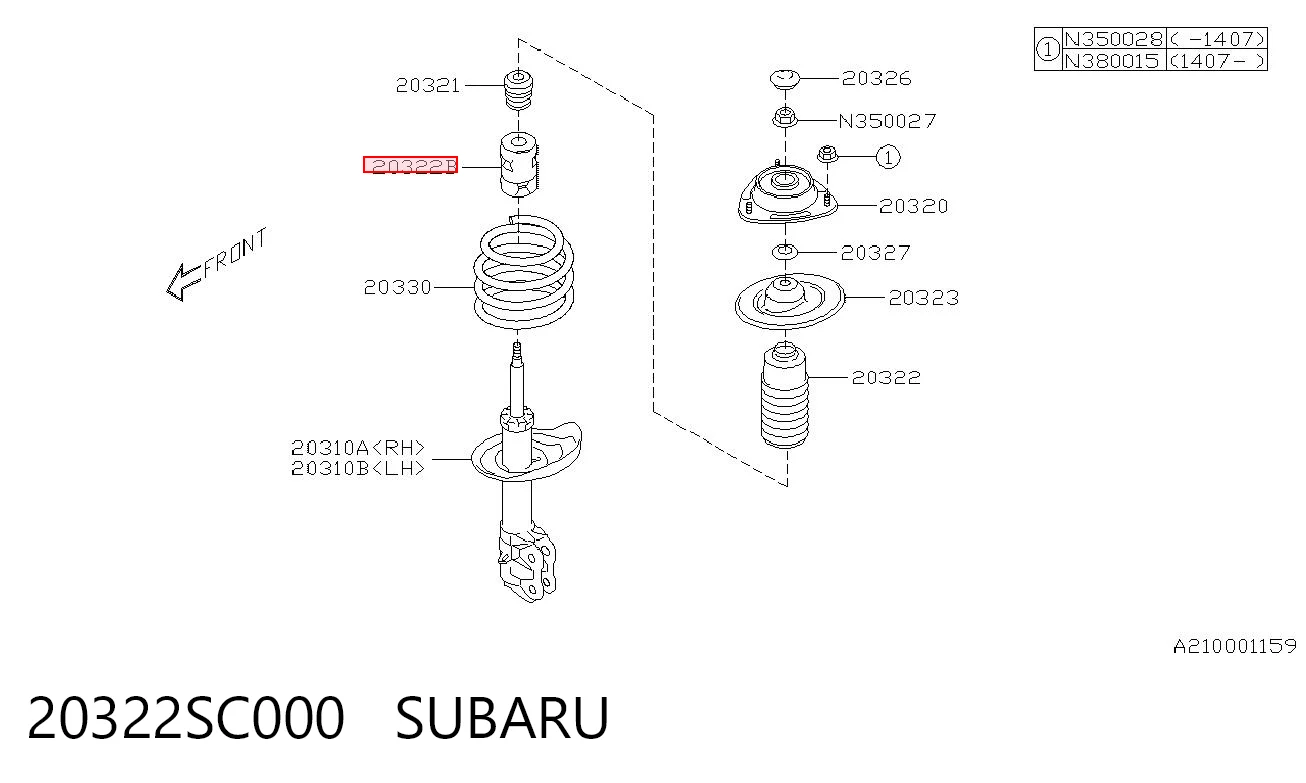 20322SC000 Subaru Пильник стійки передньої