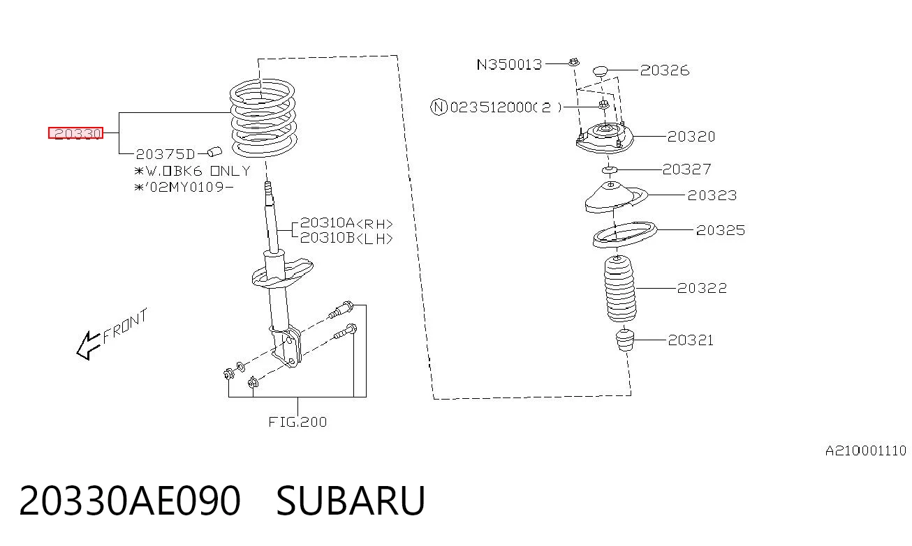  Пружина передня Subaru Outback 2